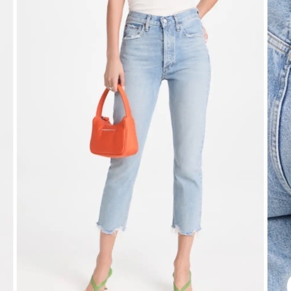 Agolde Riley Crop High Rise Straight Jeans in Bitter - Picture 4 of 15